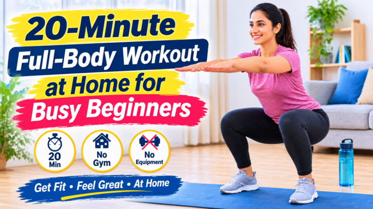 “20-Minute Full-Body Workout at Home for Busy Beginners”